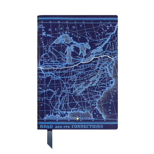 Montblanc blocco note days blu con mappa vintage degli stati uniti e linee celesti blocnote around the world